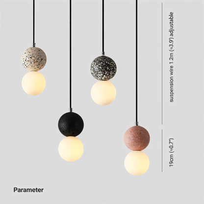 LumeGlobe – Elegante lampada a sospensione a doppia sfera in vetro e metallo per il tavolo da pranzo
