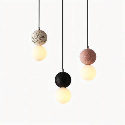 LumeGlobe – Elegante lampada a sospensione a doppia sfera in vetro e metallo per il tavolo da pranzo