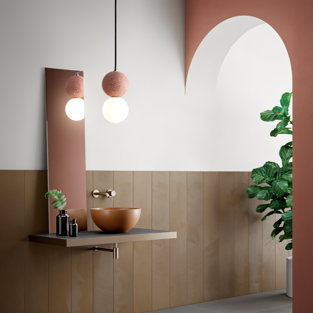 LumeGlobe – Elegante lampada a sospensione a doppia sfera in vetro e metallo per il tavolo da pranzo