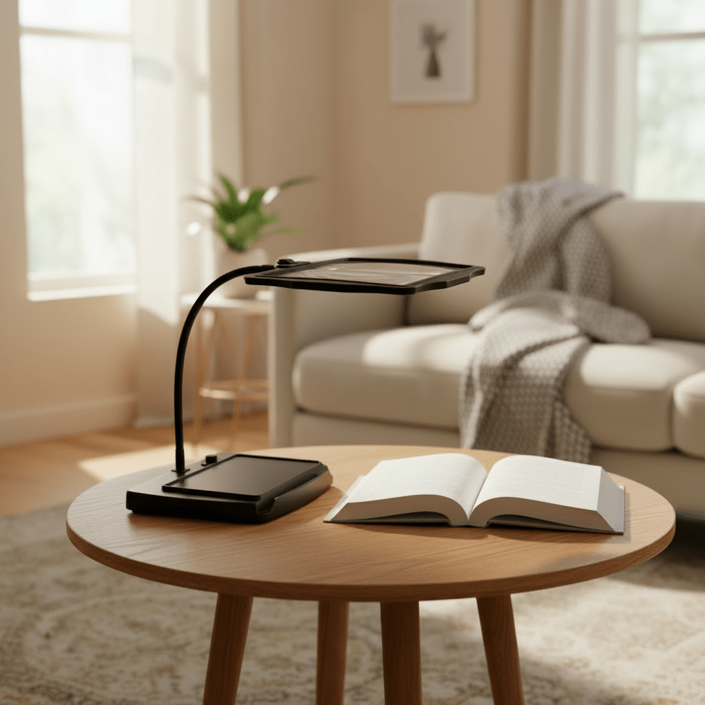 Luminara | Elegante Tischlupe mit Flexiblem Arm und LED-Beleuchtung 3