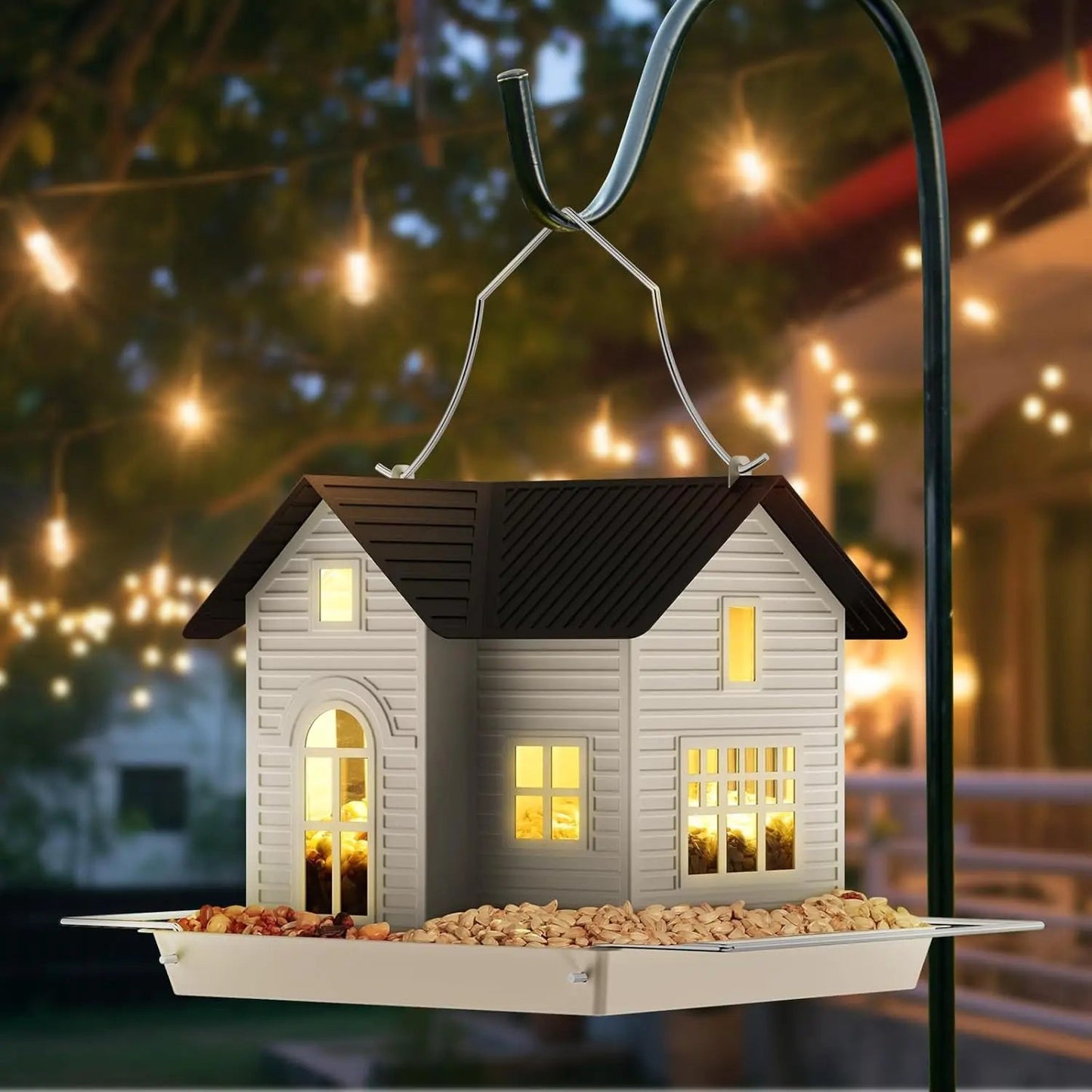 Lunara | Elegantes Vogelhaus mit Solar-LED-Beleuchtung 0