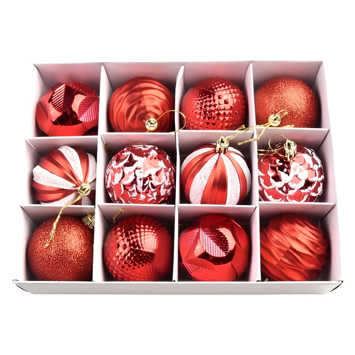 Luxuriöse Weihnachtskugeln Set | 24-teilige Christbaumkugeln | Edle Weihnachtsdeko in Grün, Silber, Rot, Rosa & Champagner