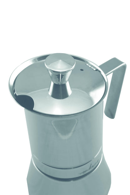 Mokavio | Caffettiera per espresso in acciaio inossidabile 18/10 per induzione, gas e vetroceramica
