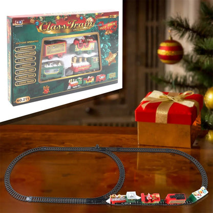 Festivelocomo | Electric Christmas Tree Train Set with Click-Together Track