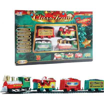 Festivelocomo | Electric Christmas Tree Train Set with Click-Together Track