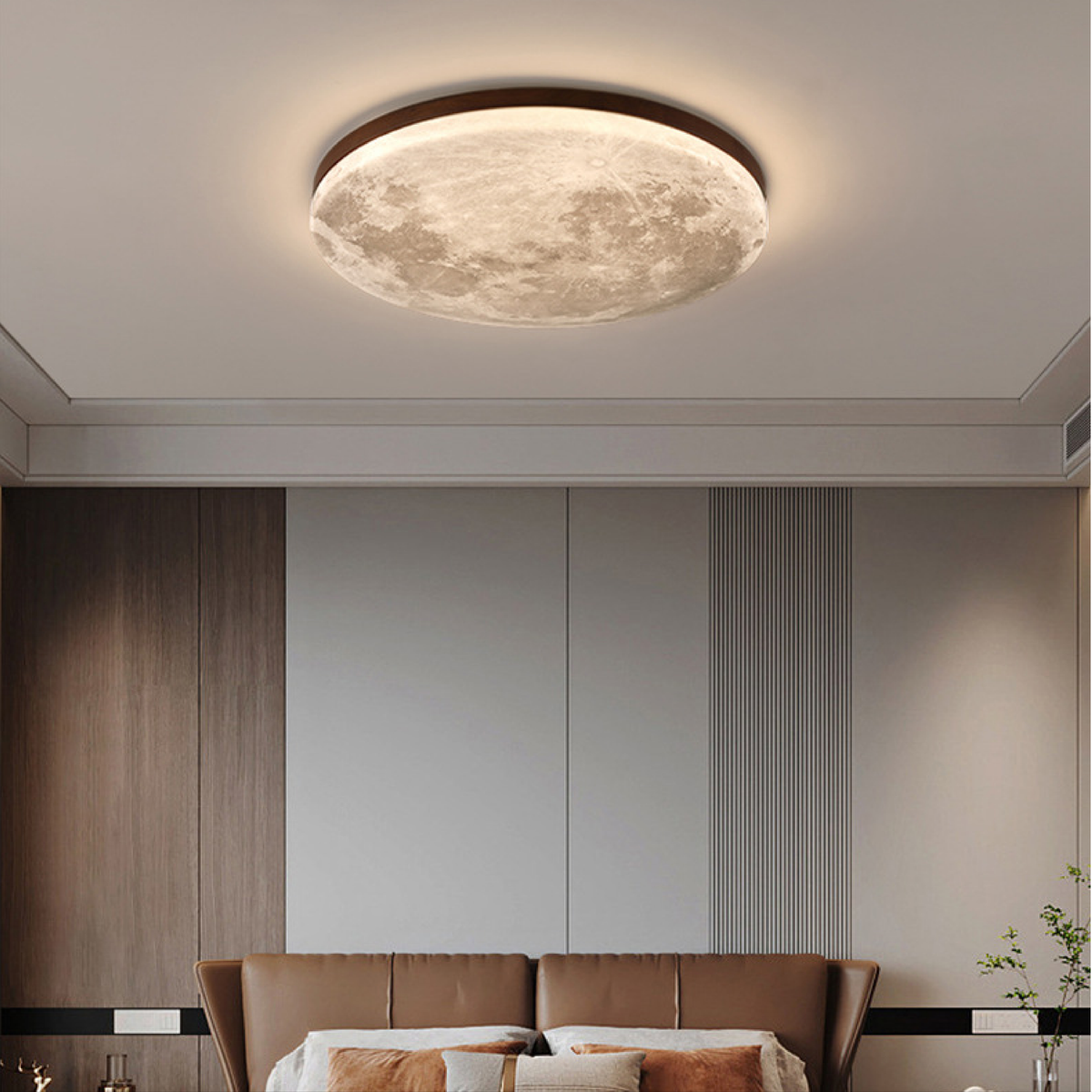 Lunavera | LED Deckenleuchte in Mondform aus Acryl und Metall, dimmbar
