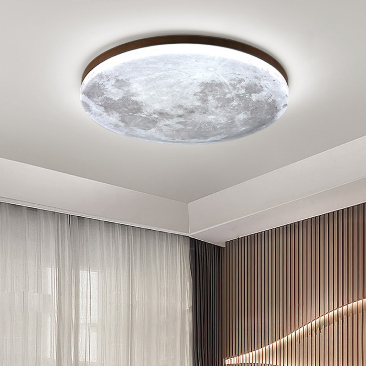 Lunavera | LED Deckenleuchte in Mondform aus Acryl und Metall, dimmbar