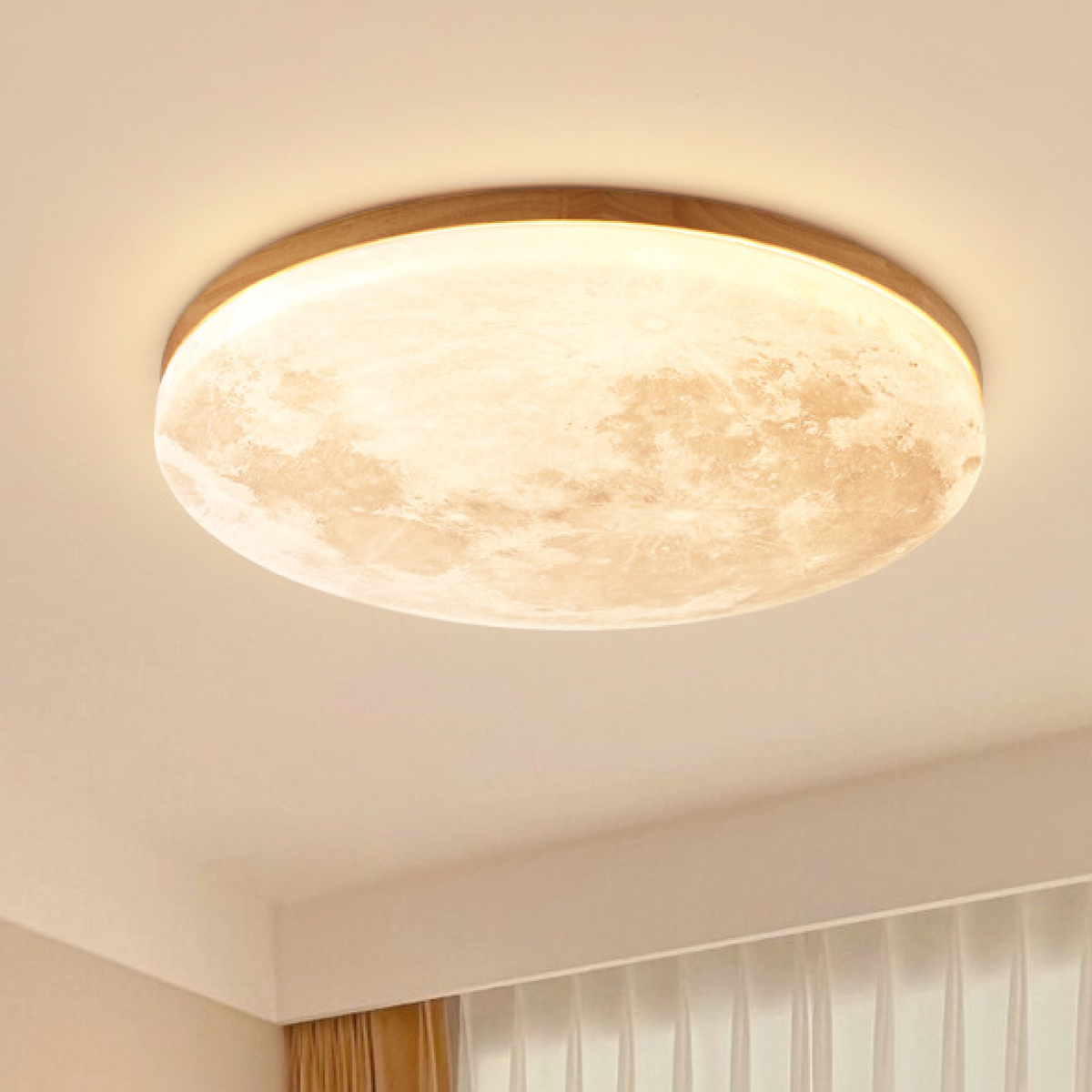 Lunavera | LED Deckenleuchte in Mondform aus Acryl und Metall, dimmbar