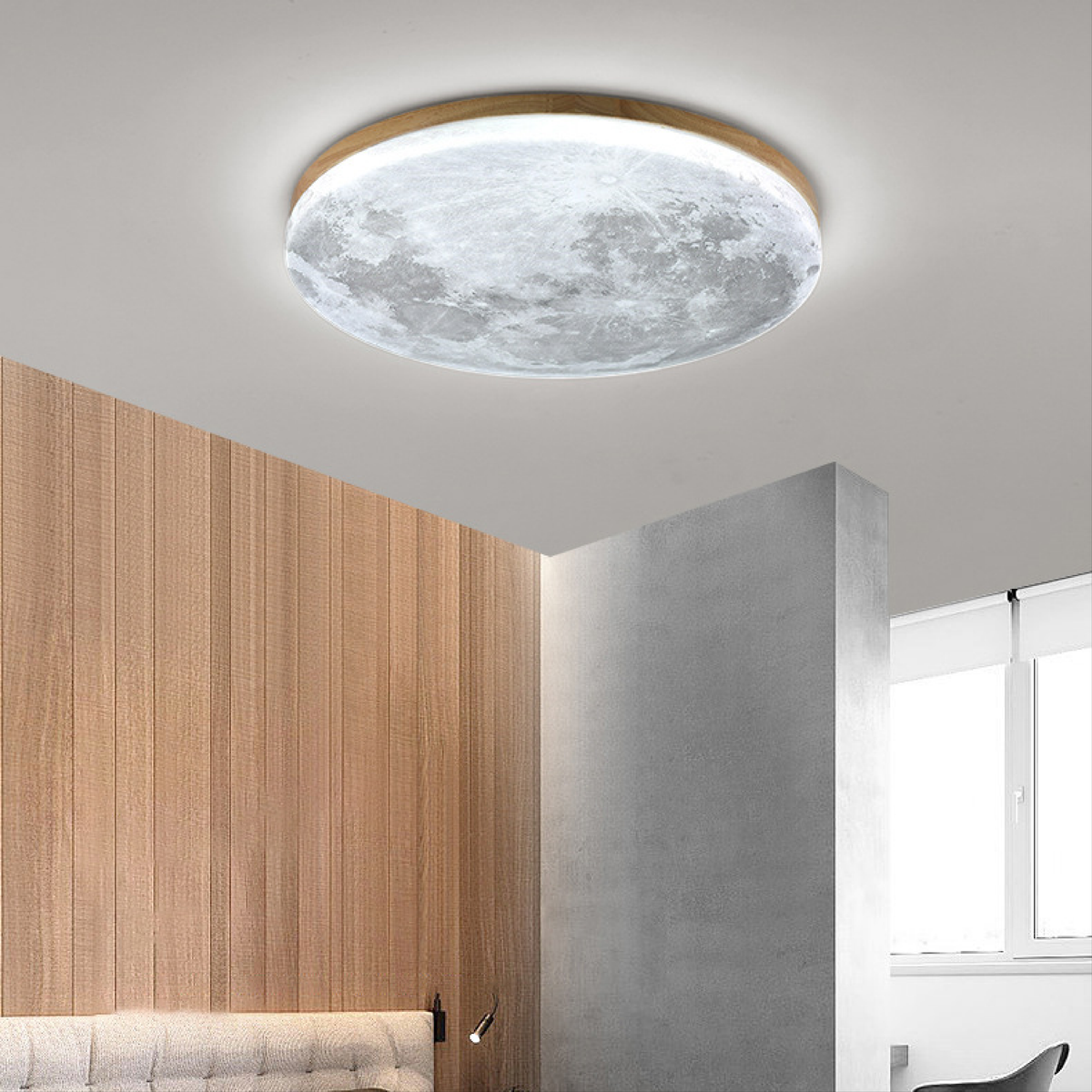 Lunavera | LED Deckenleuchte in Mondform aus Acryl und Metall, dimmbar
