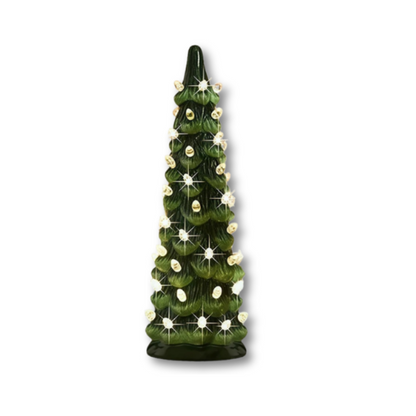 Branela | LED Weihnachtsbaum aus Keramik mit Timer und Batteriebetrieb