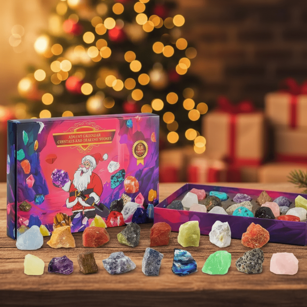 Gemmora | Adventskalender Kinder mit 24 Edelsteinen und Kristallen