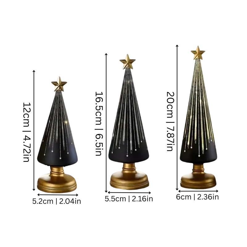 Stellira | LED Weihnachtsbaum Tischlampe mit Stern, Touch und Timer