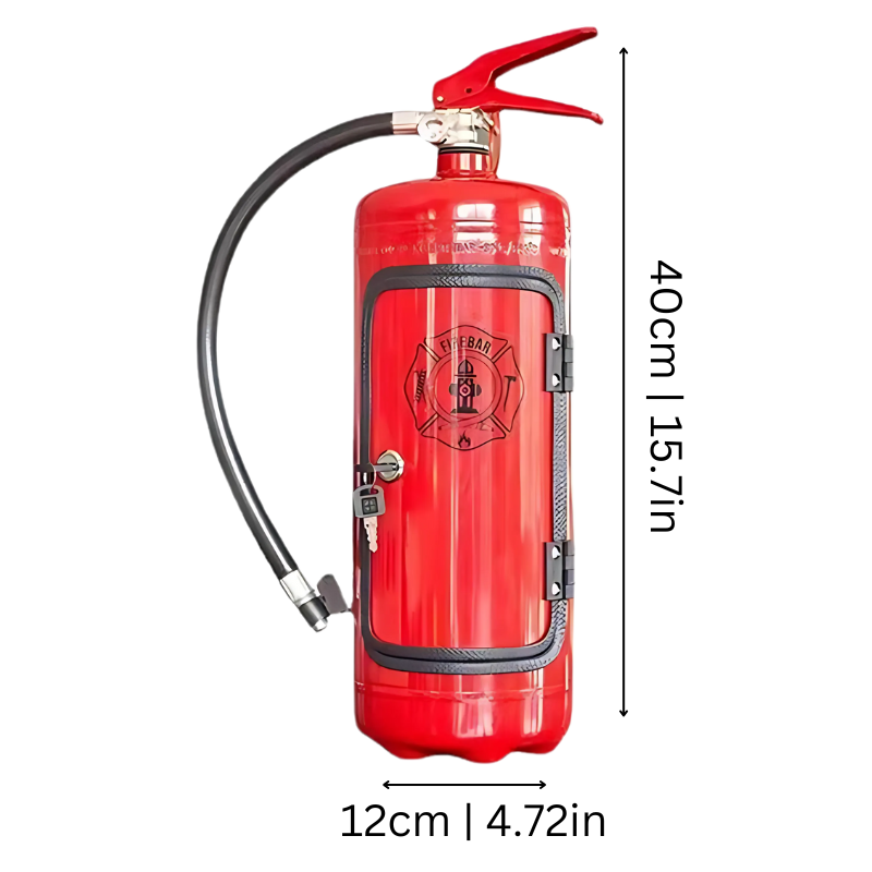 Durstino | Handgefertigte Minibar aus einem echten Feuerlöscher, Industrie-Look