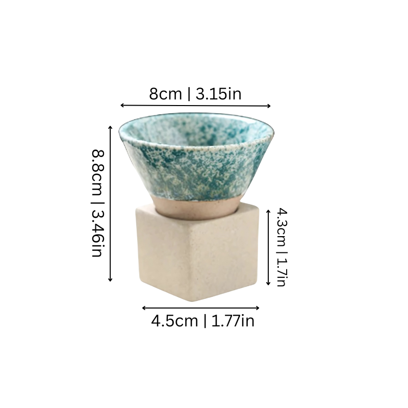 Tasumi | Set da 2 tazze da caffè giapponesi in ceramica con supporto, 100 ml