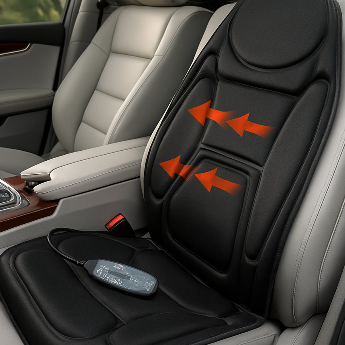 Sitzaro | Cojín de asiento calefactable con masaje para el coche y el hogar, 12 V