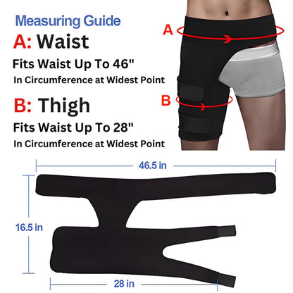 Stavora | Hip Support Brace with Compression and Adjustable Straps, Left or Right