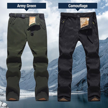 WinterKraft | Pantaloni termici da uomo per esterni con fodera in peluche, impermeabili e antivento