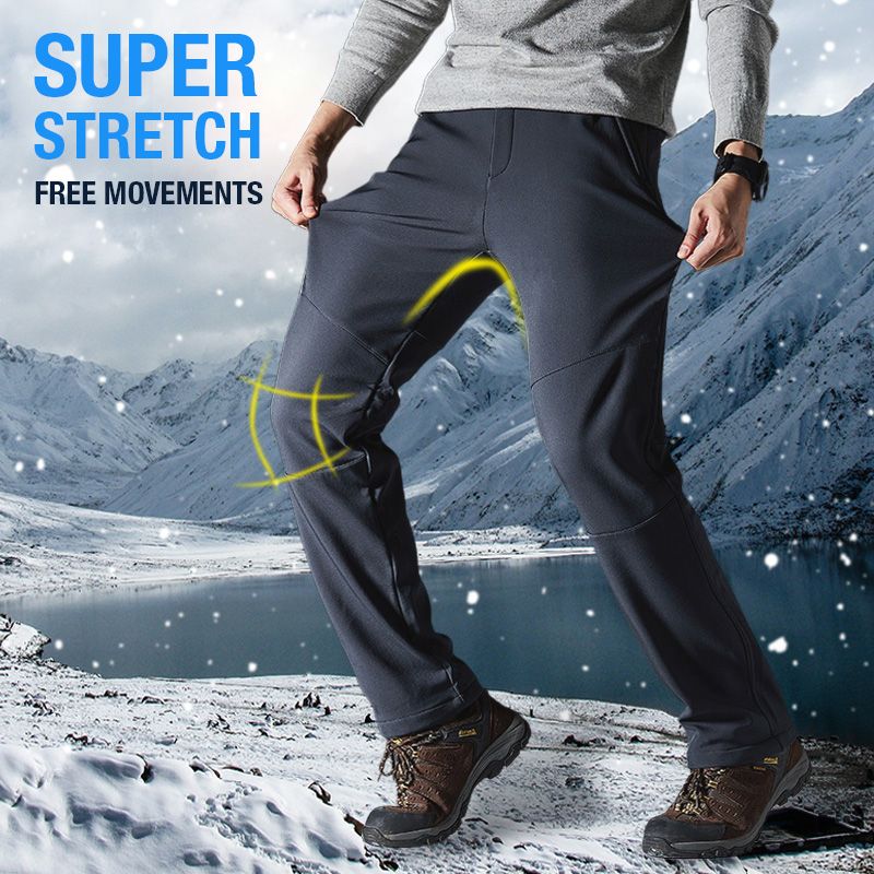 WinterKraft | Pantaloni termici da uomo per esterni con fodera in peluche, impermeabili e antivento