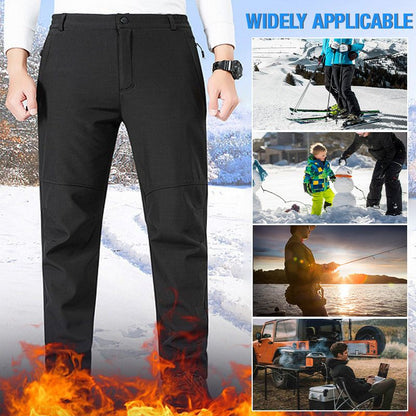 WinterKraft | Pantaloni termici da uomo per esterni con fodera in peluche, impermeabili e antivento