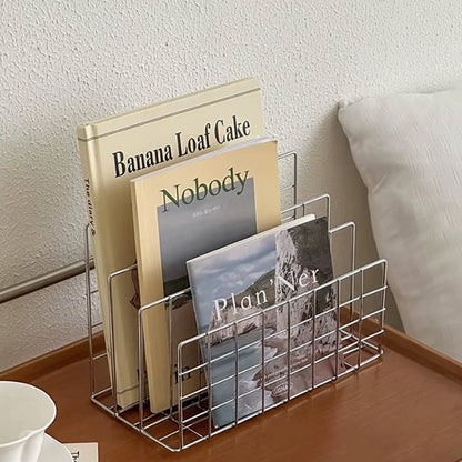 Ferro Grid | metallic table rack with mesh structure for magazines & kitchen