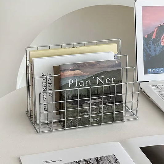 Ferro Grid | scaffale da tavolo metallico con struttura a rete per riviste e cucina