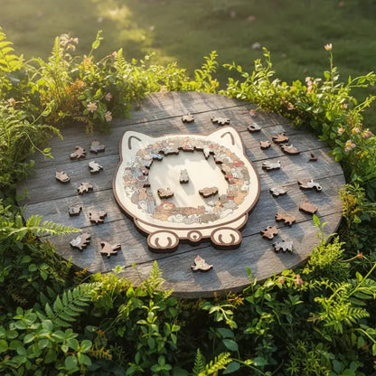 MiauPuzzle | Elegantes Holzpuzzle für Erwachsene in Sanften Morandi-Farben 2
