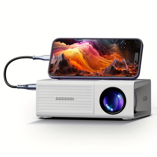 Taschio | Mini Beamer mit Handy-Anschluss für Heimkino und Filmabende