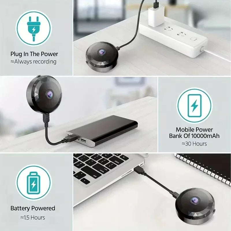 Kamvilo | Mini telecamera di sorveglianza Wi-Fi con 1080P, visione notturna e supporto magnetico