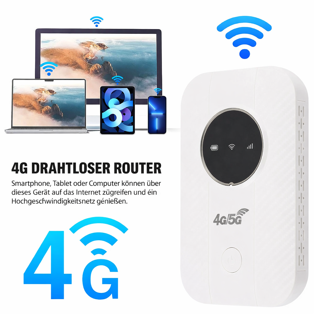 Netzova | Router Wi-Fi portatile 4G LTE con 150 Mbit/s e batteria da 2100 mAh