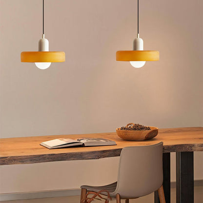 Lunari Halo | Lampada a sospensione in vetro colorato in stile Bauhaus