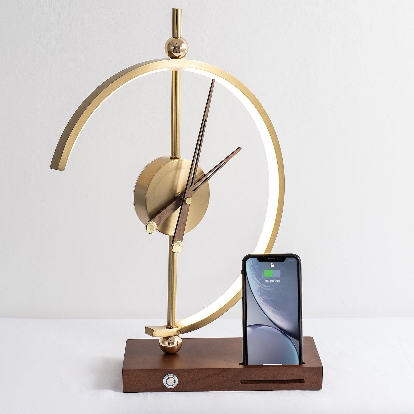 Nagoya Chrono | Lampada da tavolo lussuosa con orologio integrato e funzione di ricarica