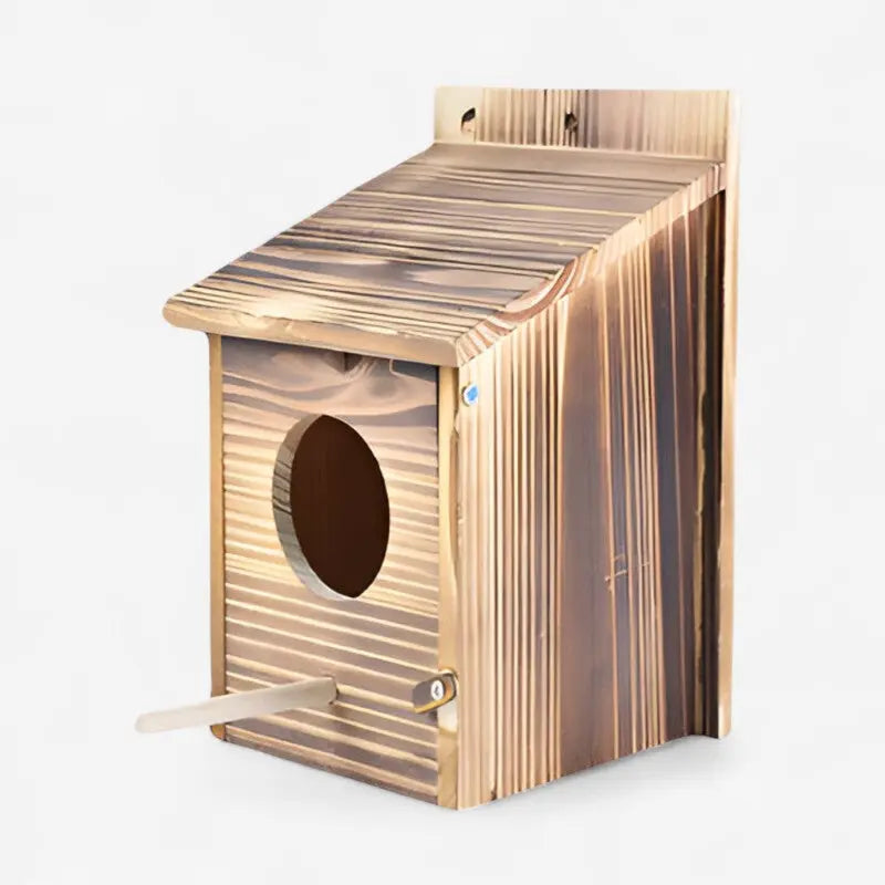 Natura | Elegantes Holz-Vogelhaus für Nistplätze und Dekoration 0