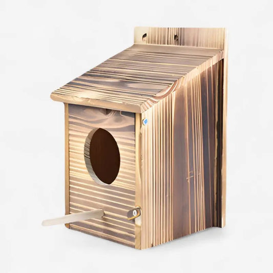 Natura | Elegantes Holz-Vogelhaus für Nistplätze und Dekoration 0
