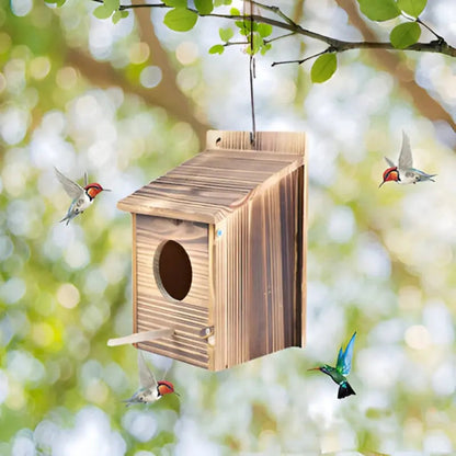 Natura | Elegantes Holz-Vogelhaus für Nistplätze und Dekoration 1
