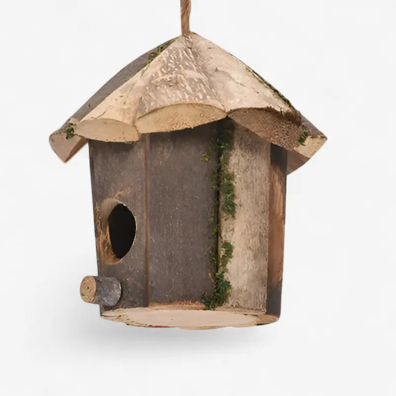 Natura | Hüttenförmiges Vogelhaus aus Holz 1