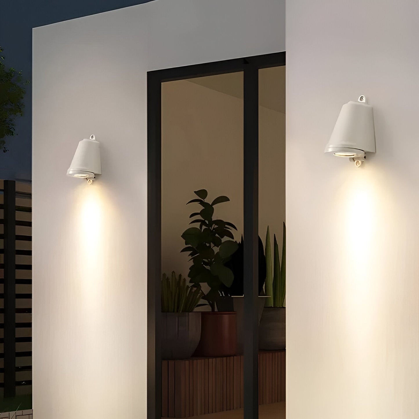 Minimalist LED outdoor wall lamp made of aluminum – weatherproof
