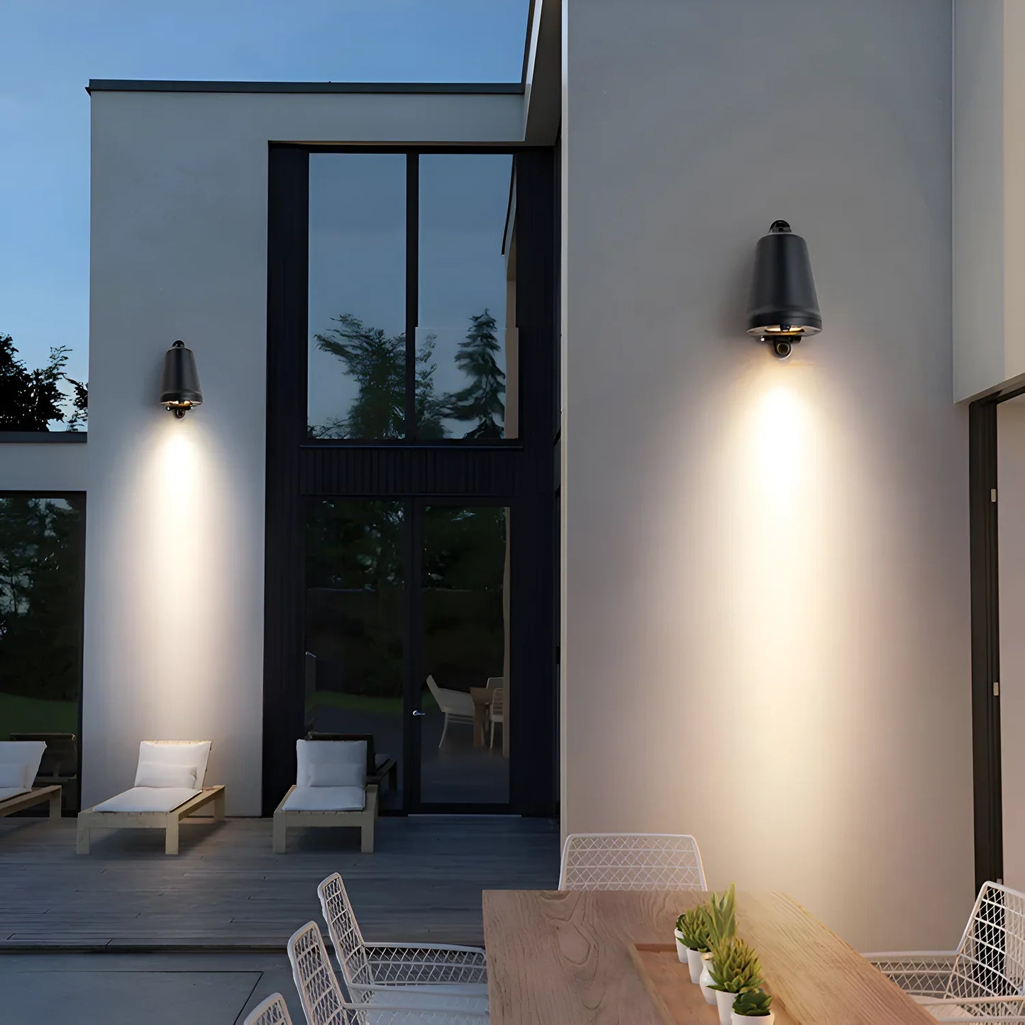Minimalist LED outdoor wall lamp made of aluminum – weatherproof