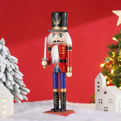 Nussknacker Soldat | Handgefertigte Holzfigur 30 cm | Vintage Weihnachtsdekoration aus dem Erzgebirge