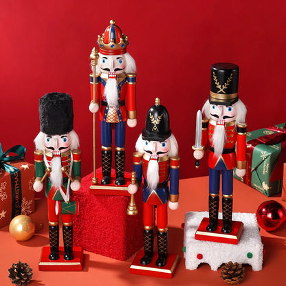 Nussknacker Soldat | Handgefertigte Holzfigur 30 cm | Vintage Weihnachtsdekoration aus dem Erzgebirge