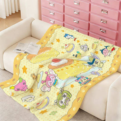 Kuschini | Plush Throw Blanket with Playful Cartoon Print, Machine Washable