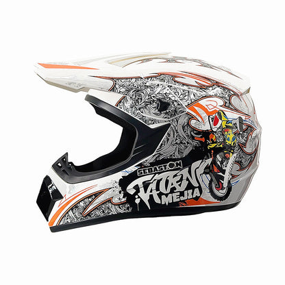Trakvo | Full-Face Motocross Helmet with Peak and Reinforced Chin Guard