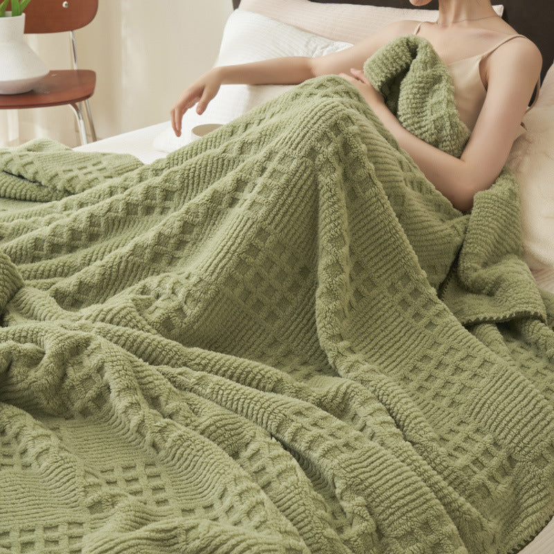 Waffira | Coperta avvolgente in peluche con motivo a nido d’ape, in 3 misure, lavabile in lavatrice