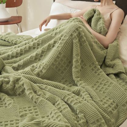 Waffira | Coperta avvolgente in peluche con motivo a nido d’ape, in 3 misure, lavabile in lavatrice