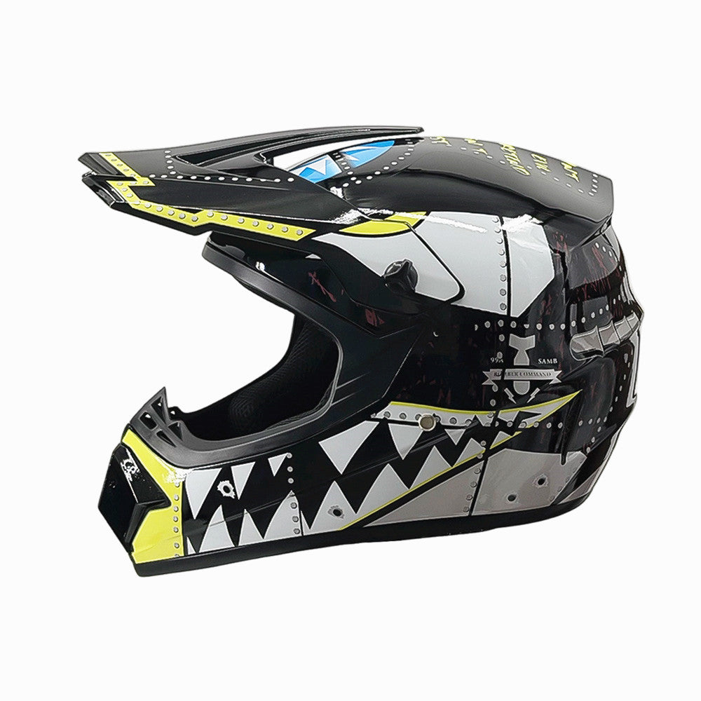 Trakvo | Full-Face Motocross Helmet with Peak and Reinforced Chin Guard