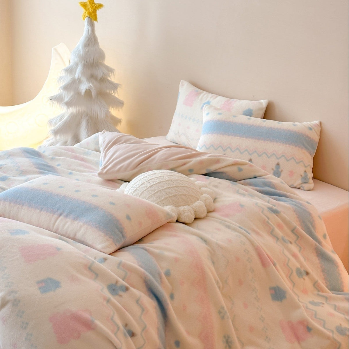 Skandira | Ropa de cama reversible de invierno con diseño escandinavo, de 4 piezas