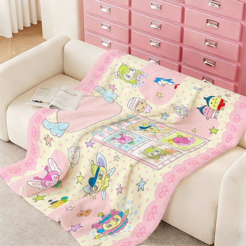 Kuschini | Plush Throw Blanket with Playful Cartoon Print, Machine Washable