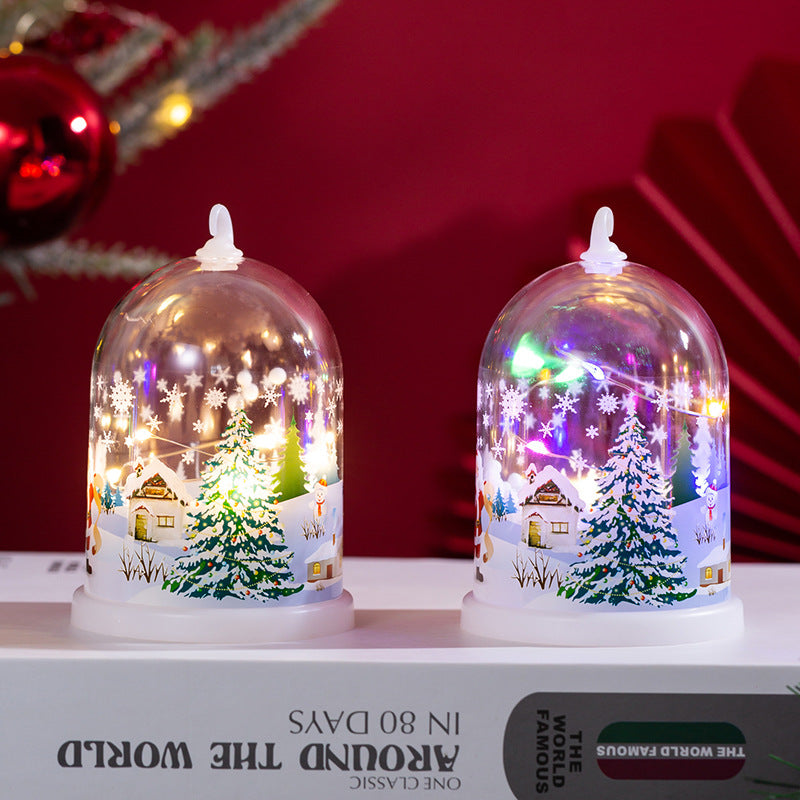 Lumivale | Farol navideño LED con paisaje invernal iluminado bajo una cúpula