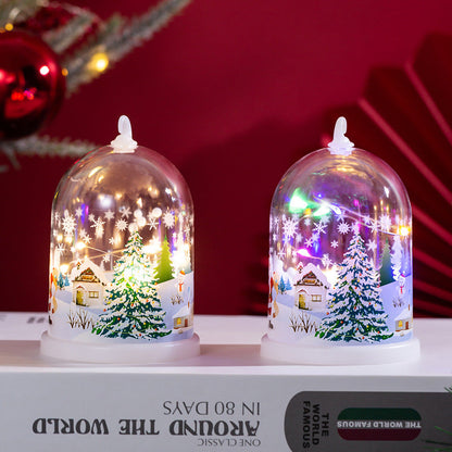 Lumivale | Farol navideño LED con paisaje invernal iluminado bajo una cúpula