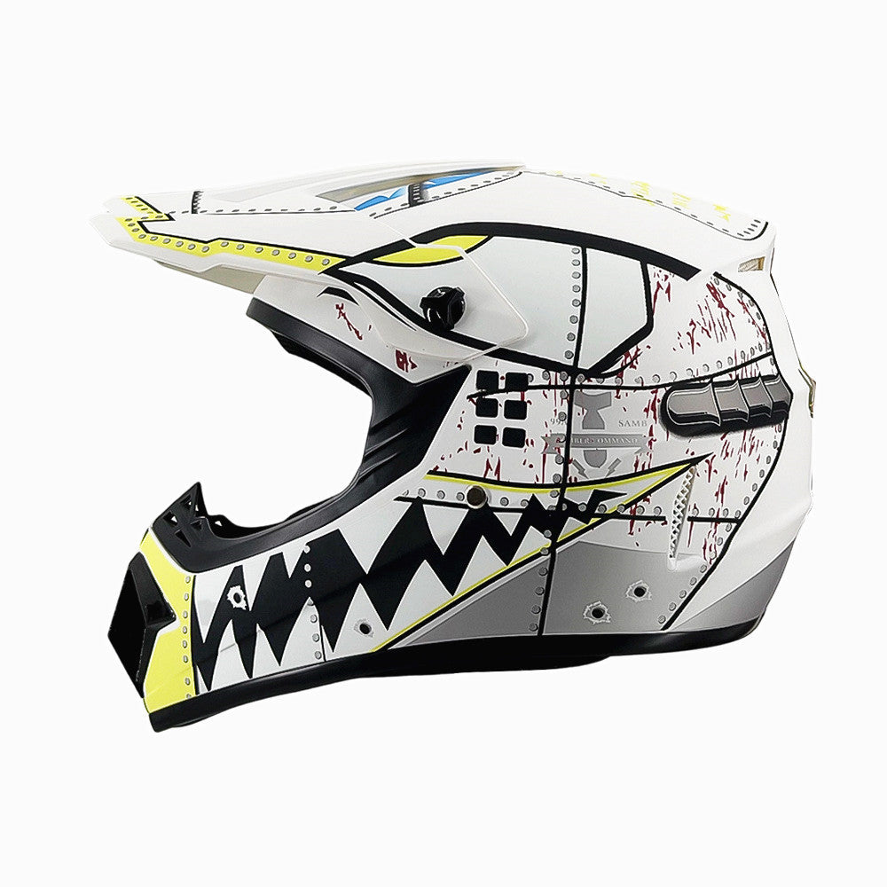 Trakvo | Full-Face Motocross Helmet with Peak and Reinforced Chin Guard