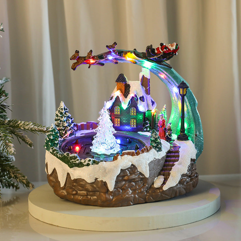 Dorvella | Illuminated Christmas village made of resin with LED winter scene